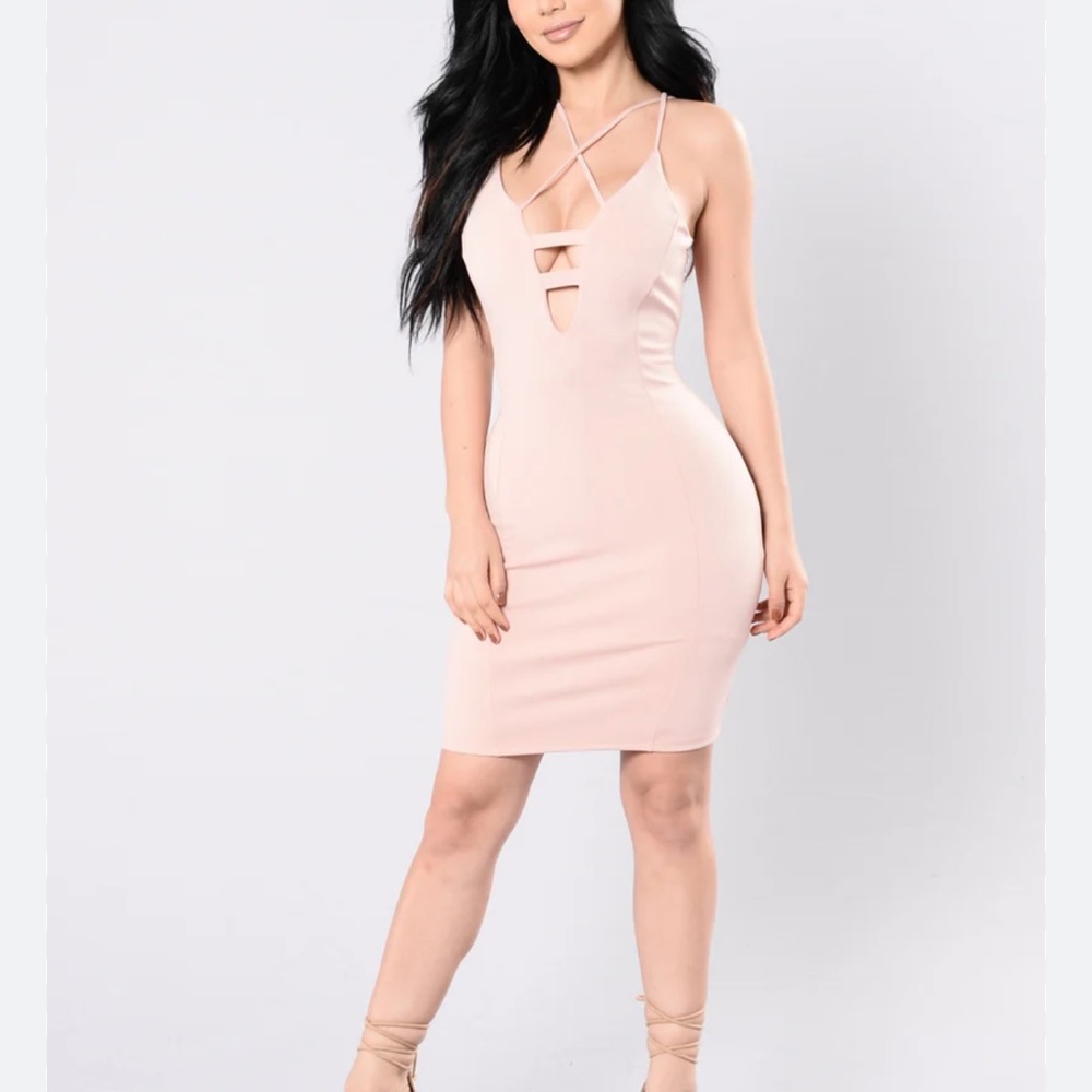Fashion Nova mini dress - color blush, size small